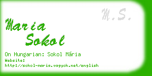 maria sokol business card